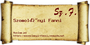 Szomolányi Fanni névjegykártya
