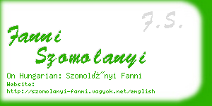 fanni szomolanyi business card